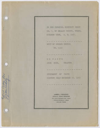 T01 Transcript of State vs. Ruby: Writ of Habeas Corpus, Volume 1