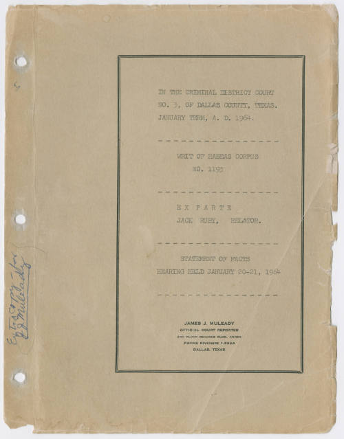 T02 Transcript of State vs. Ruby: Writ of Habeas Corpus, Volume 2