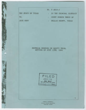 T38 Transcript of The State of Texas vs. Ruby: Pretrial Hearing on Sanity Trial