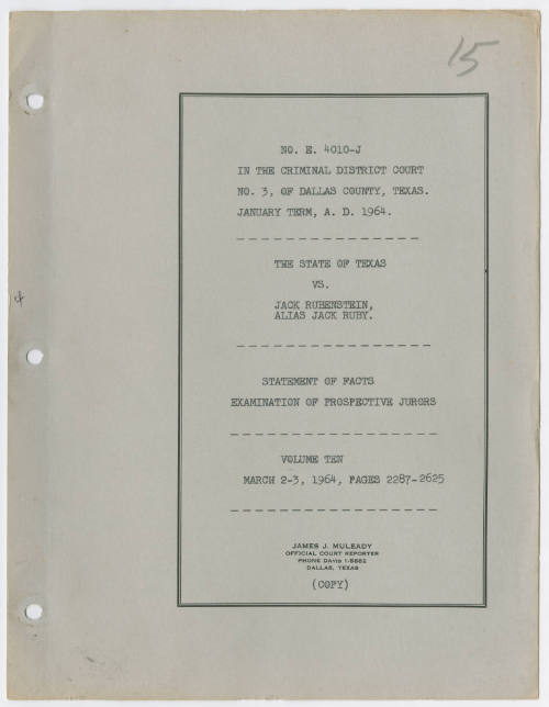 T15 Transcript of The State vs Ruby, Examination of Prospective Jurors Volume 10