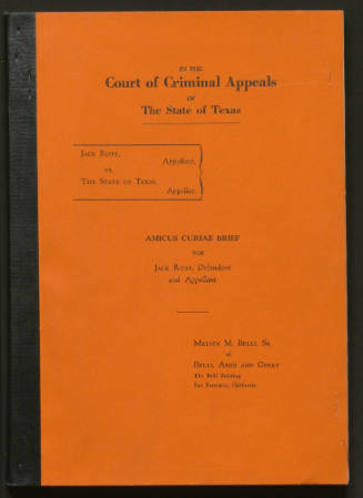 T30 Amicus Curiae Brief for Jack Ruby by Melvin M. Belli, Sr.
