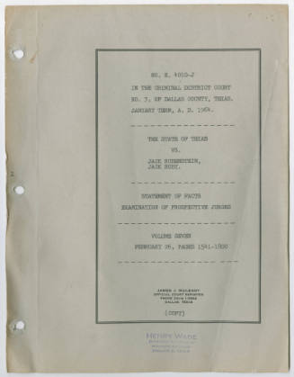 T12 Transcript of The State vs Ruby, Examination of Prospective Jurors, Volume 7