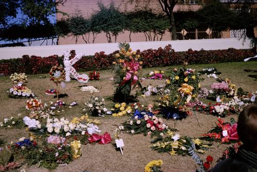 Image of flowers in Dealey Plaza several days after the assassination