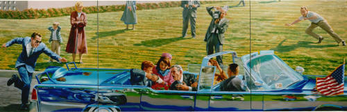 "The Assassination of President Kennedy" triptych oil painting by Gage Mace