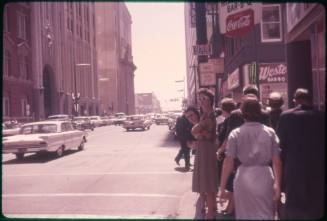 Image of Akard Street prior to Kennedy campaign parade on September 13, 1960
