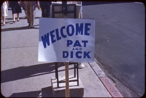 Image of Nixon campaign placard in Dallas on September 12, 1960