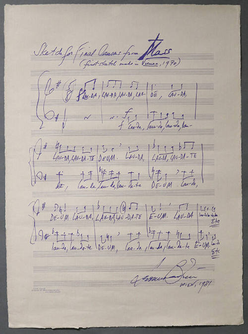 Limited-edition lithograph marking 10th anniversary of Leonard Bernstein's MASS