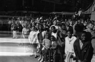 Image of a large group of motorcade spectators on Main Street