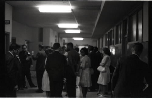 Image inside courthouse during hearing related to 1964 civil rights protest