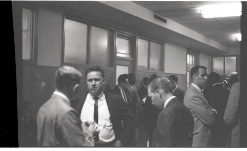 Image inside courthouse during hearing related to 1964 civil rights protest