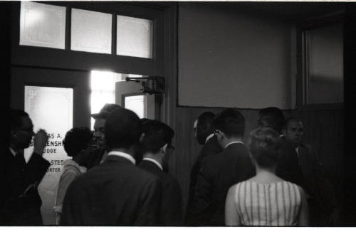 Image inside courthouse during hearing related to 1964 civil rights protest