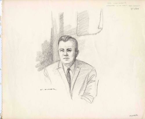 Courtoom sketch of Dr. Sheff Ohlinger dated March 11, 1964