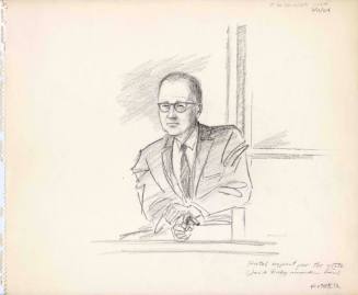 Courtroom sketch Lt. Col. Bringer at Jack Ruby trial dated March 11, 1964