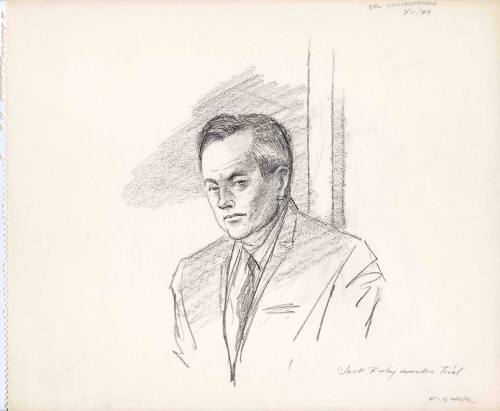 Courtroom sketch of Dr. Robert L. Stubblefield dated March 11, 1964