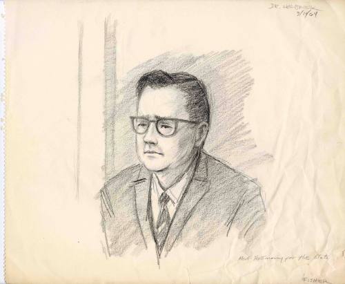 Courtroom sketch of witness Dr. Holbrook dated March 11, 1964