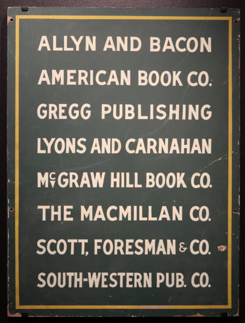 Prop book publisher sign used during the filming of Oliver Stone's film "JFK"