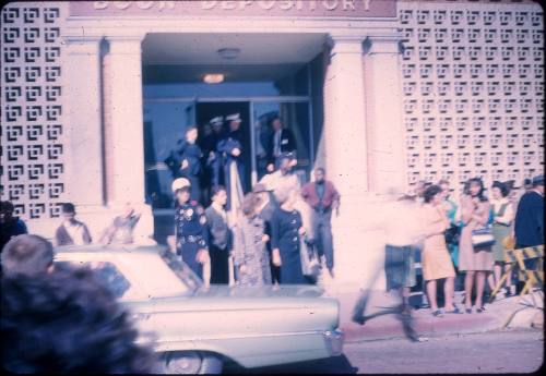 Image of the front door of the Texas School Book Depository