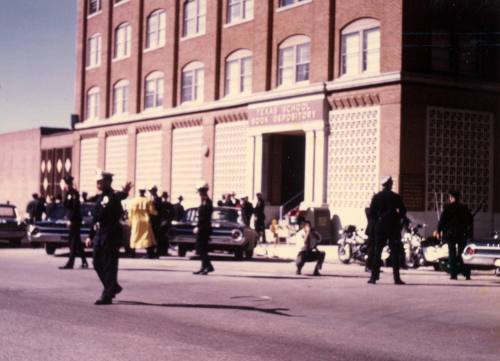 Image of the main entrance to the Texas School Book Depository