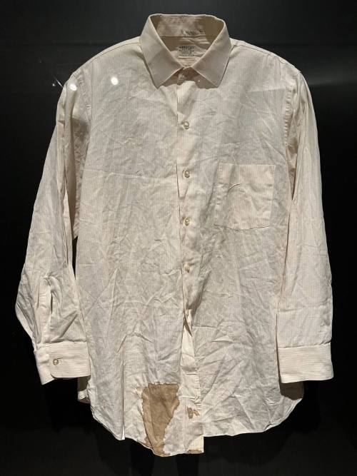 Shirt worn by Dr. Robert McClelland at Parkland Hospital on November 22, 1963