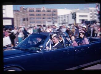 Image of the Kennedy motorcade on Main Street