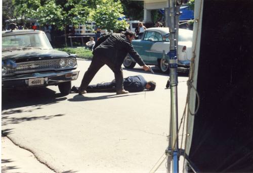 Photograph of actor Gary Oldman taken during filming of "JFK"