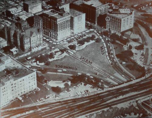 Photo printing plate of aerial view of Dealey Plaza