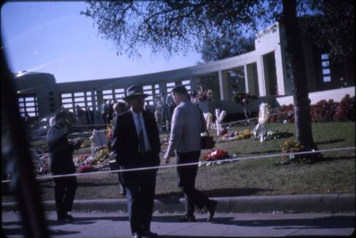 Image of flowers in Dealey Plaza several days after the assassination