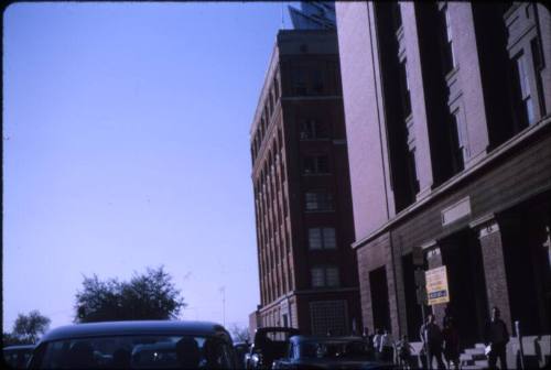 Image of the Texas School Book Depository building and the Dal-Tex building