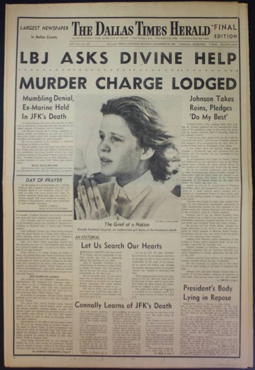 Dallas Times Herald newspaper from the day after the assassination
