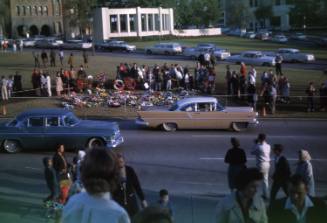 Image of crowds in Dealey Plaza the day after the assassination, Slide #12