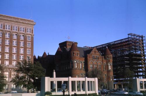 Image of Old Red Courthouse from Dealey Plaza after the assassination, Slide #34